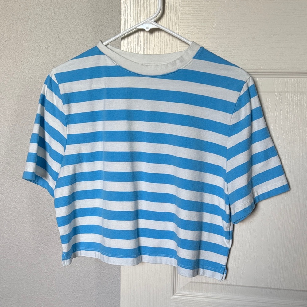 Target Blue and White Striped Short Sleeve Tee